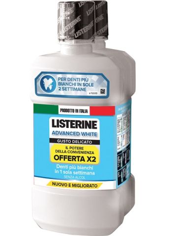 Listerine Advanced White Gusto Delicato Collutorio Denti Bianchi Bundle 2x500ml Sostituito